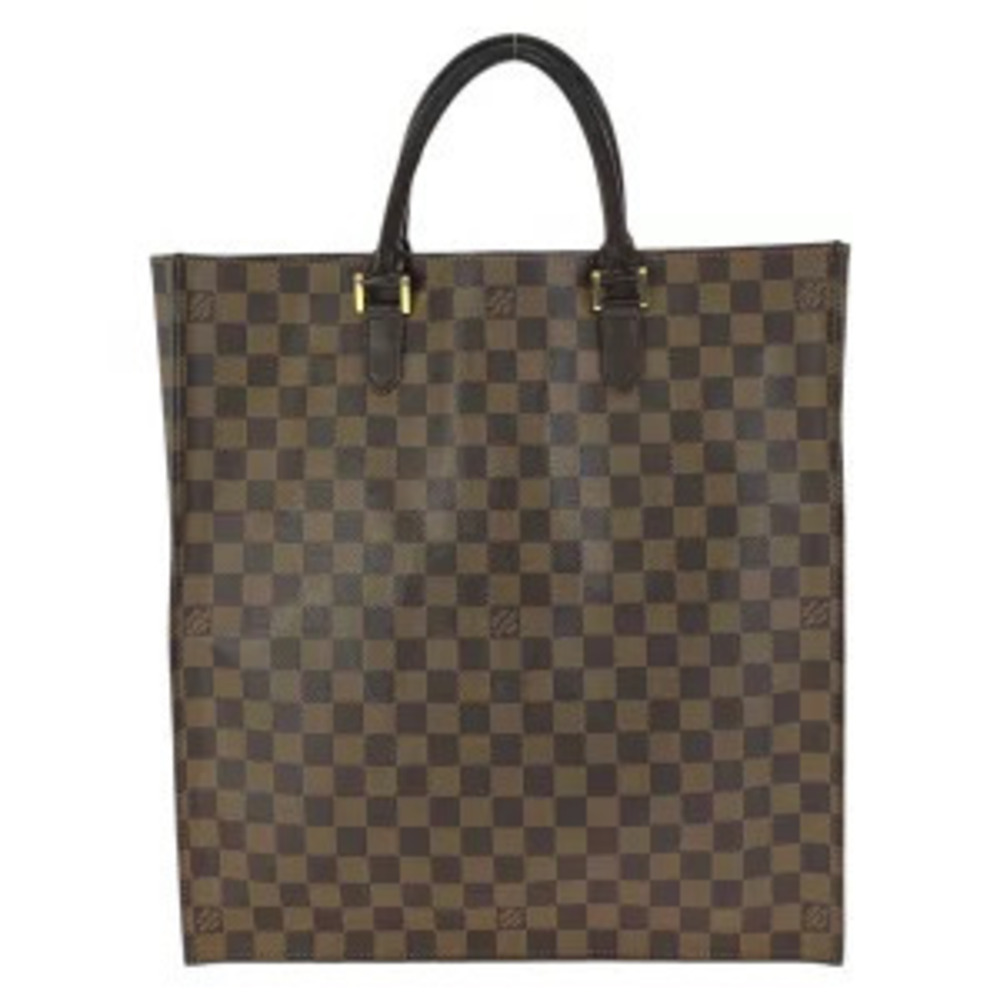 Louis Vuitton Tote Ebene Plat Brown Sac Leather Handbag Damier Brown Bag Brown